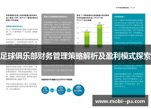 足球俱乐部财务管理策略解析及盈利模式探索